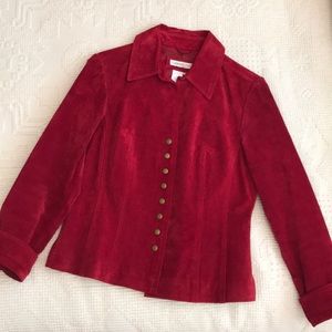 Vintage Burgundy Suede Leather Jacket